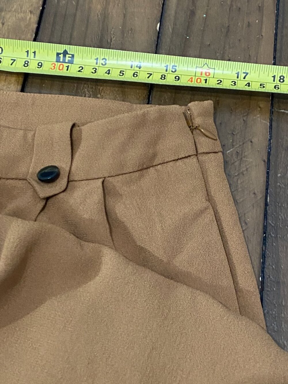 Sezane Dan Trousers Camel Tan Wide Leg High Waist Pleated Pants 44 US 12 - Picture 5 of 11